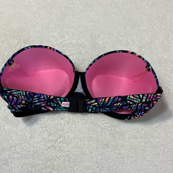 Pink Victoria’s Secret Where Everywhere Strapless Push-Up Bra 32D Dopamine Glam - Picture 2 of 8